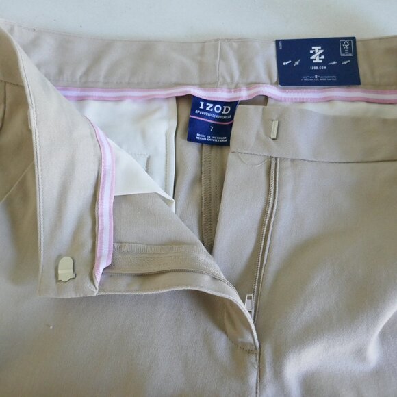 NWT Izod khakis straight leg stretch school uniform pants juniors size 7 - Picture 3 of 4